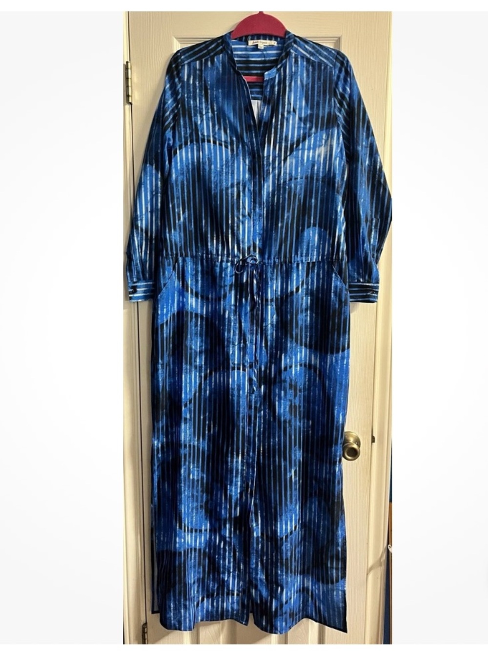 Haute Hippie Blue Tie-Dye Stripe Maxi Dress XS